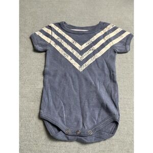 Bobo Choses Kids Unisex Ss Bodysuit Blue With Stripes Size 6-12M